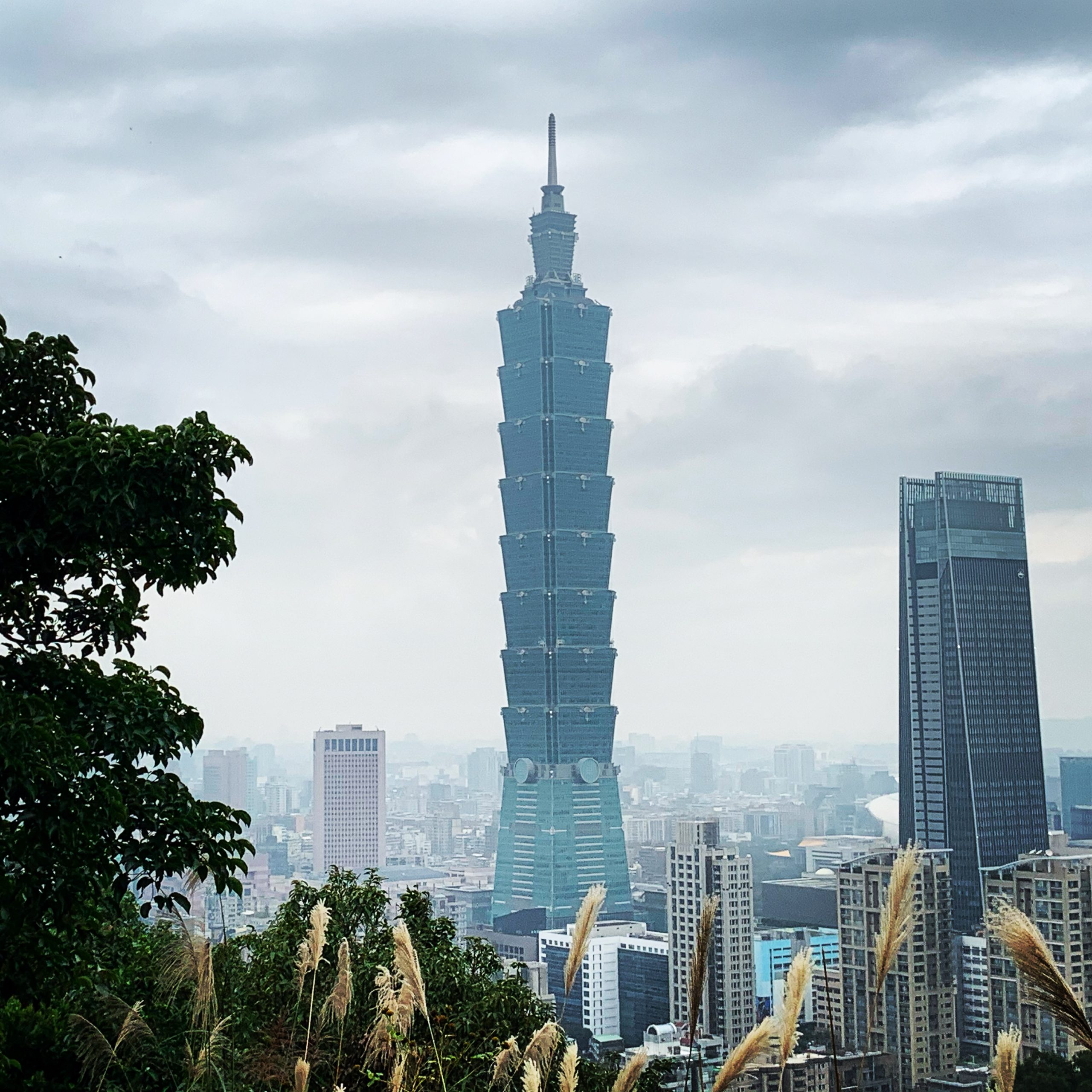 Taipei 101, the highest building in Taiwan, soaring into the sky, Taipei, Taiwan