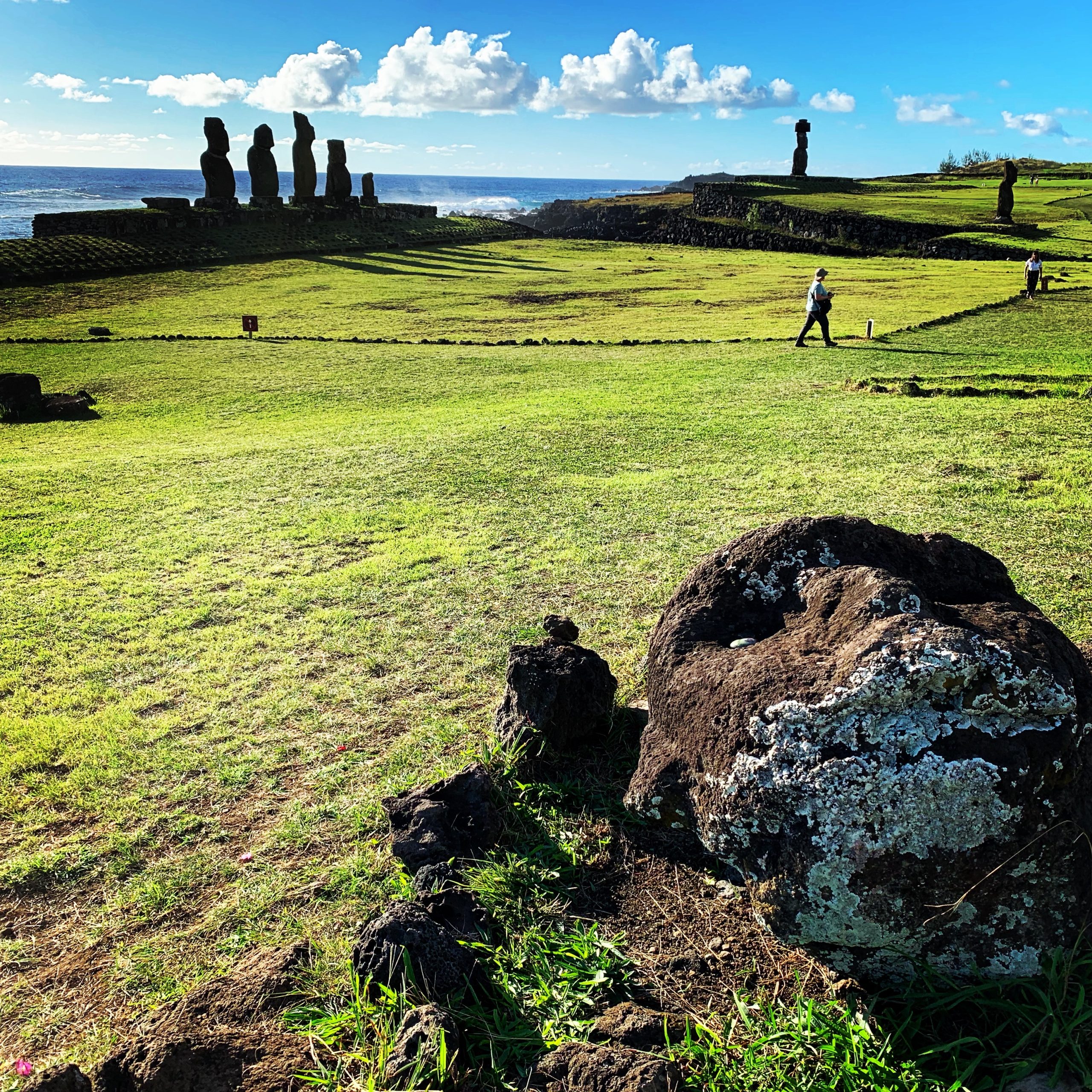 Moai statues on the Easter Island, Chile
