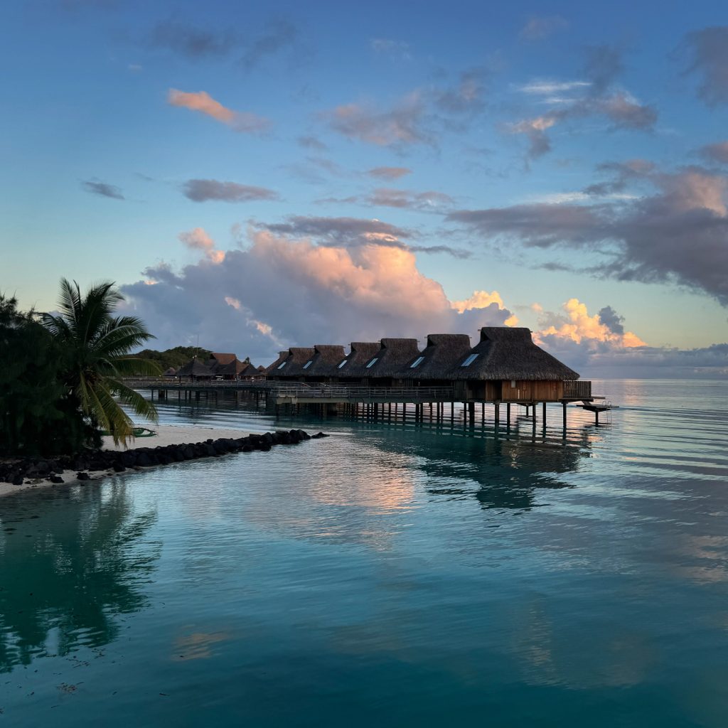 Overwater bungalows in Conrad Bora Bora Nui