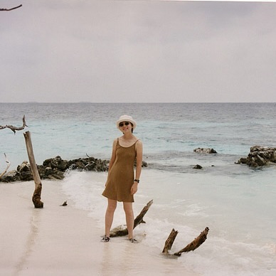 Kathy in the lagoon of theMaldives