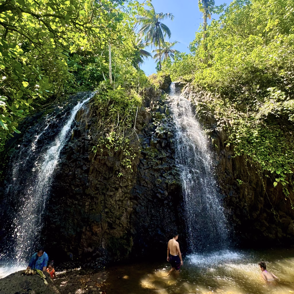 Vaihi Waterfalls, also known as the Cascade de Vaihi, Tahiti