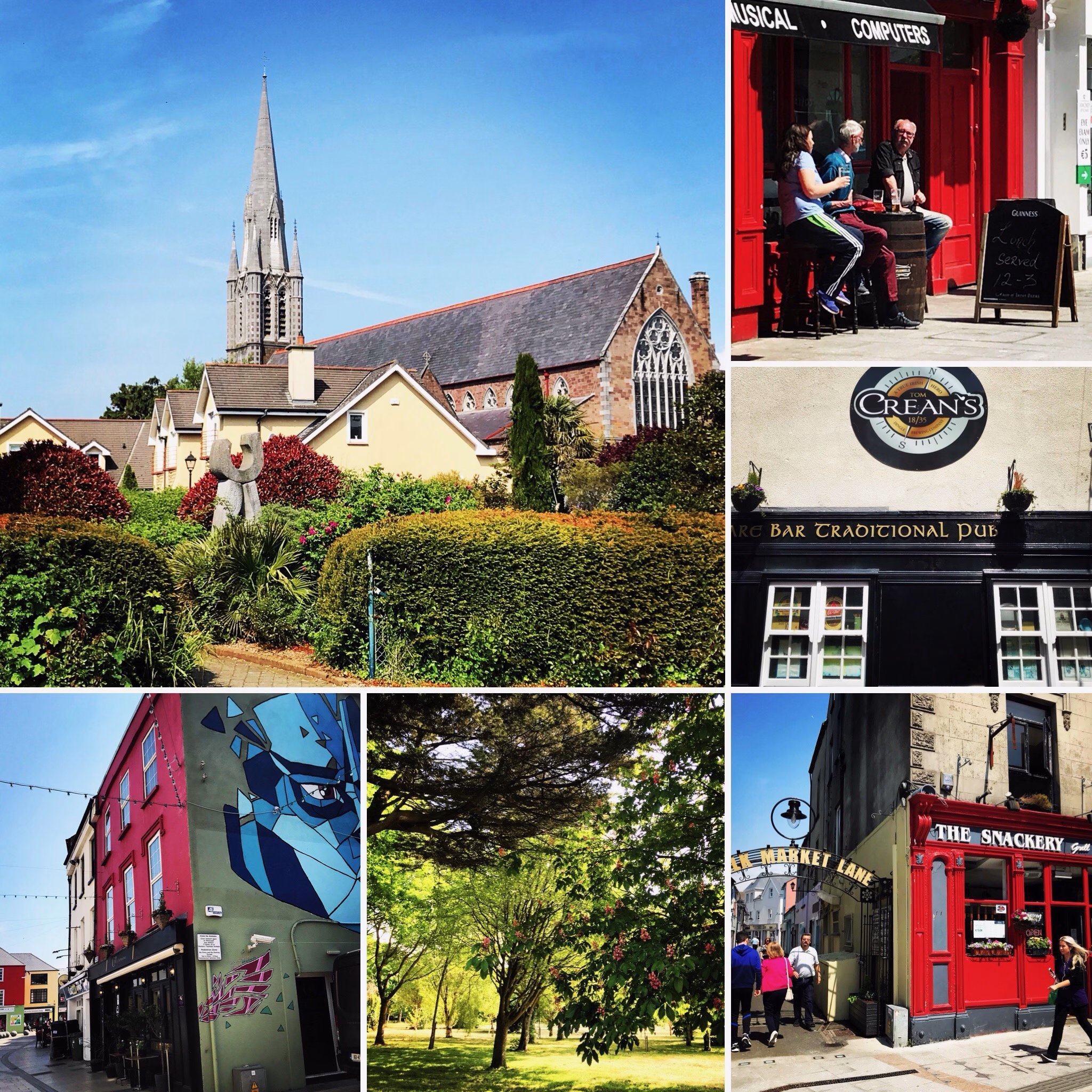 a collage of photos of Tralee, County Kerry, Ireland