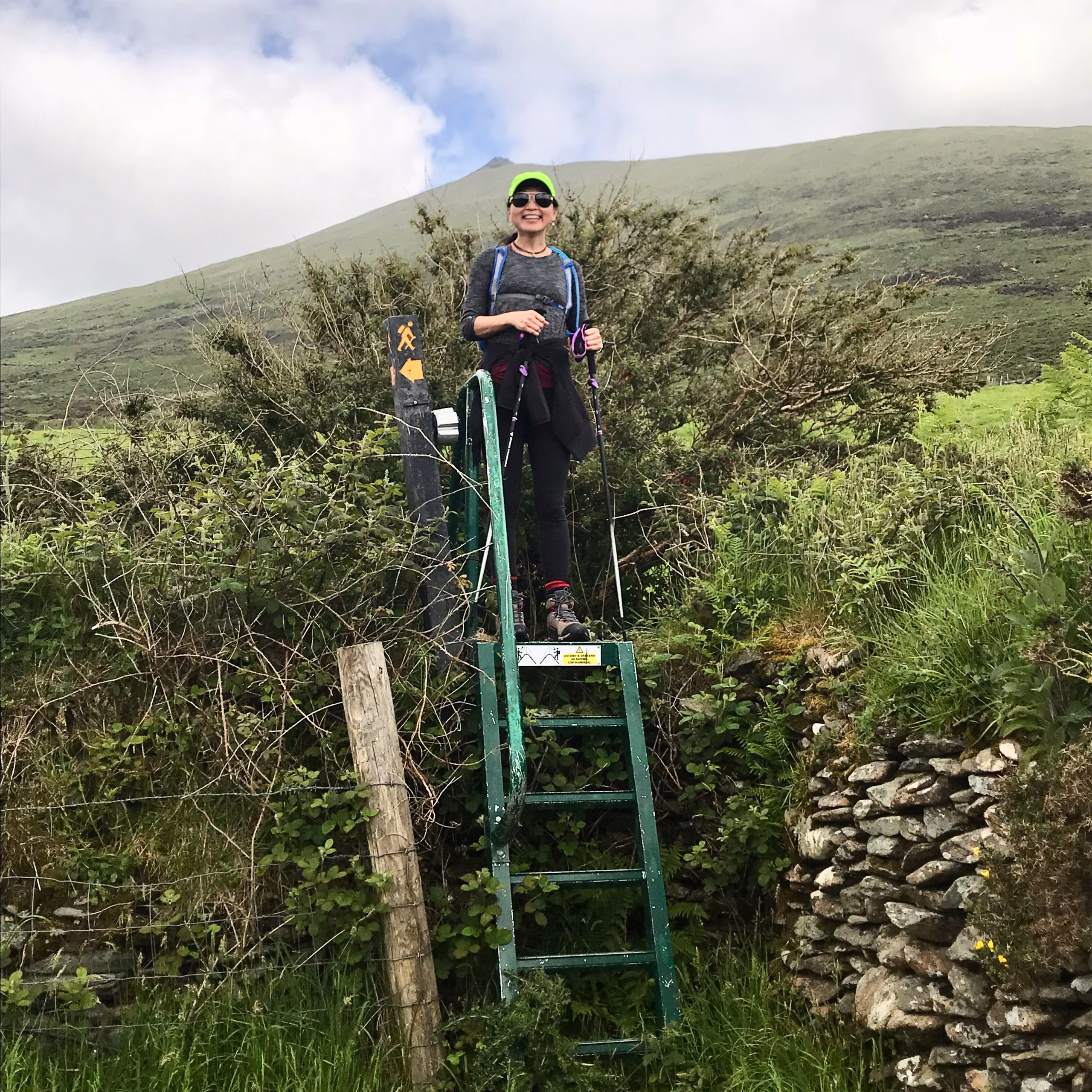 Kathy on the Dingle Way trail Kinard East, County Kerry, Ireland