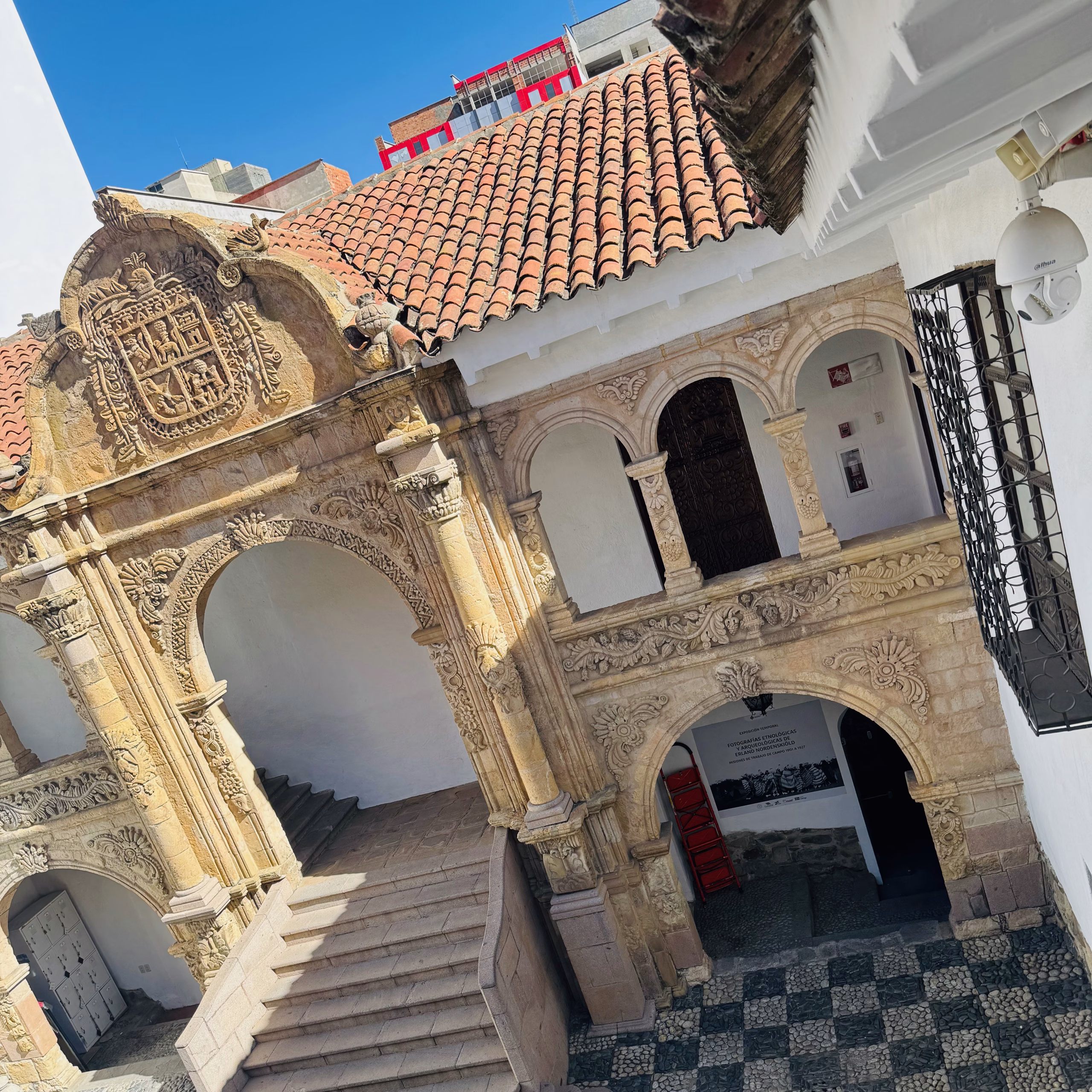 The interior courtyards of the Museo Nacional de Etnografía y Folklore (MUSEF) in La Paz